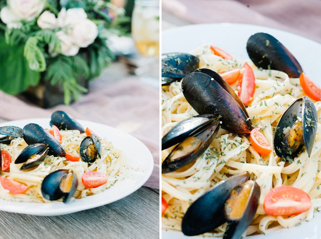 Muscle Linguine Pasta at Biddle Ranch Vineyard Wedding by Paso Robles Wedding Photographer Austyn Elizabeth Photography