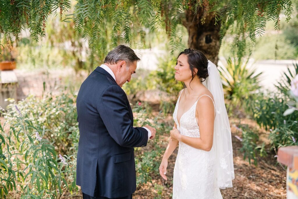 Father daughter moment at The Casitas Estate Wedding by Arroyo Grande Wedding Photographer Austyn Elizabeth Photography