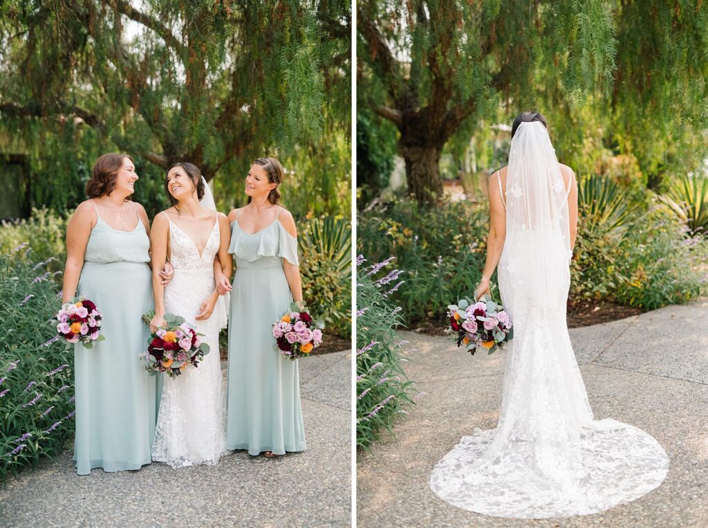 Light teal bridal dresses at The Casitas Estate Wedding by Arroyo Grande Wedding Photographer Austyn Elizabeth Photography