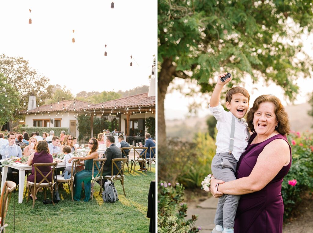 The sun sets on the reception over the arroyo grande valley at The Casitas Estate Wedding by Arroyo Grande Wedding Photographer Austyn Elizabeth Photography