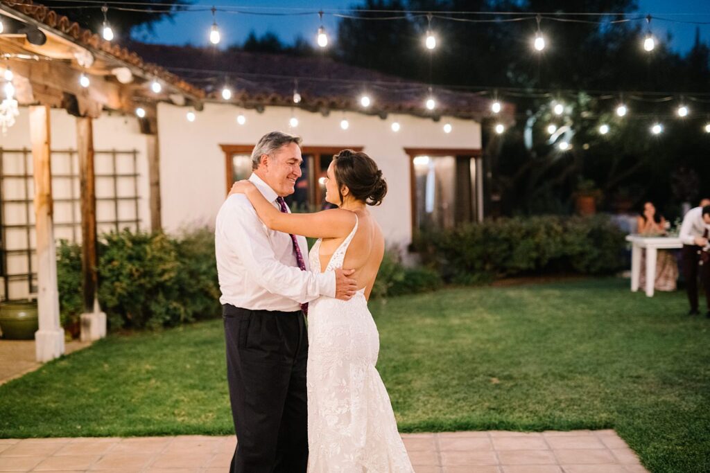 Father daughter dance with Tony Goetz at The Casitas Estate Wedding by Arroyo Grande Wedding Photographer Austyn Elizabeth Photography