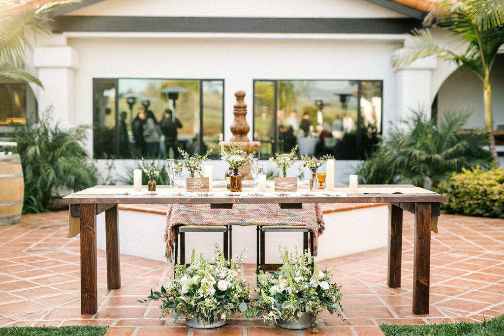 sweet heart table at La Lomita Ranch Wedding by San Luis Obispo Wedding Photographer Austyn Elizabeth Photography