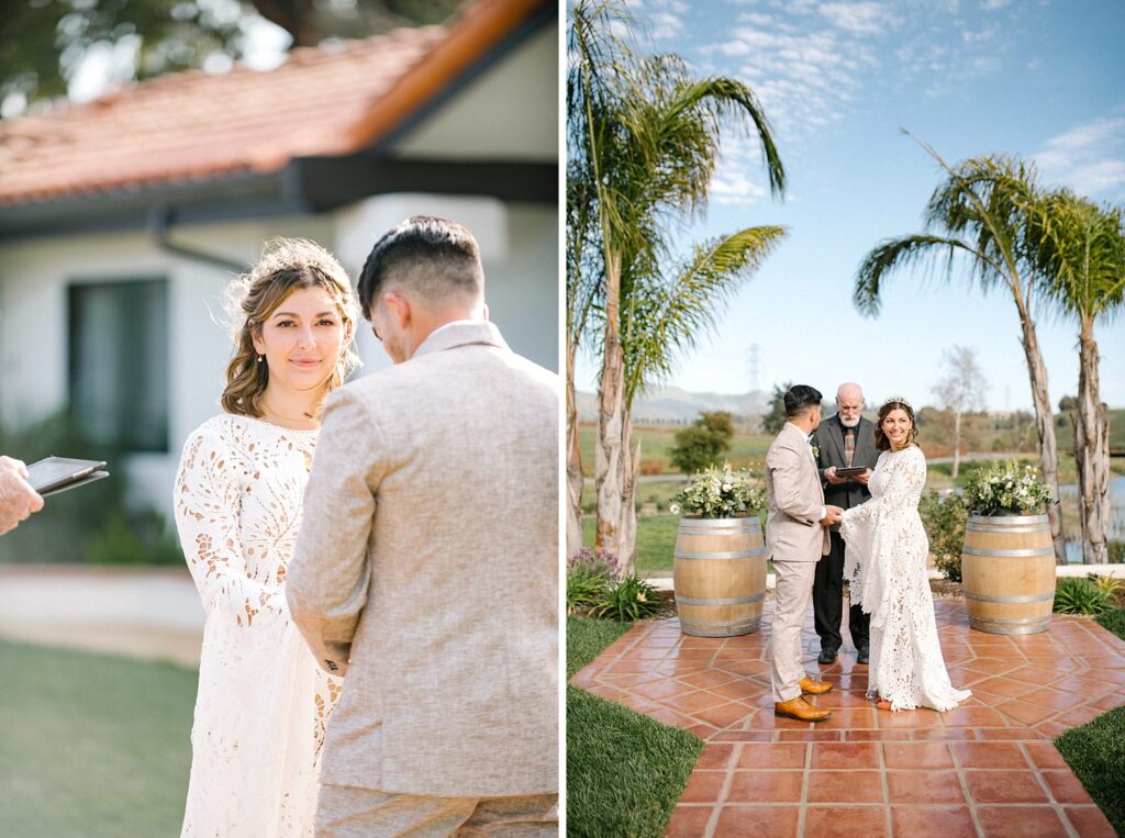 bride and groom during ceremony at La Lomita Ranch Wedding by Pismo Beach Wedding Photographer Austyn Elizabeth Photography