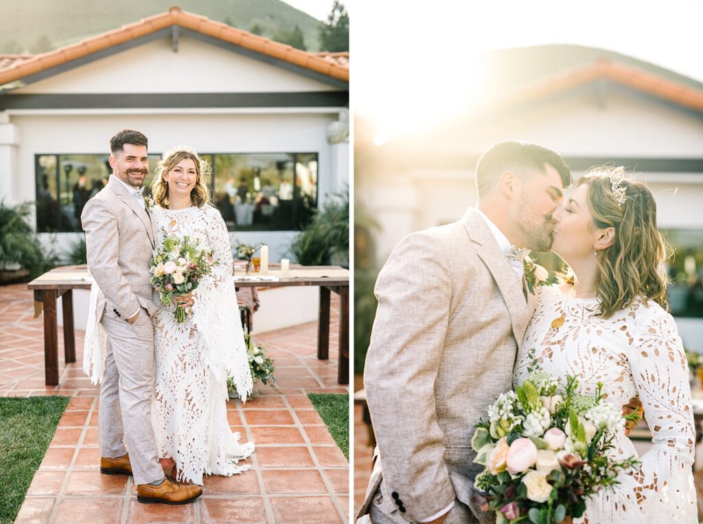 Bride and groom during sunset at La Lomita Ranch Wedding by San Luis Obispo Wedding Photographer Austyn Elizabeth Photography