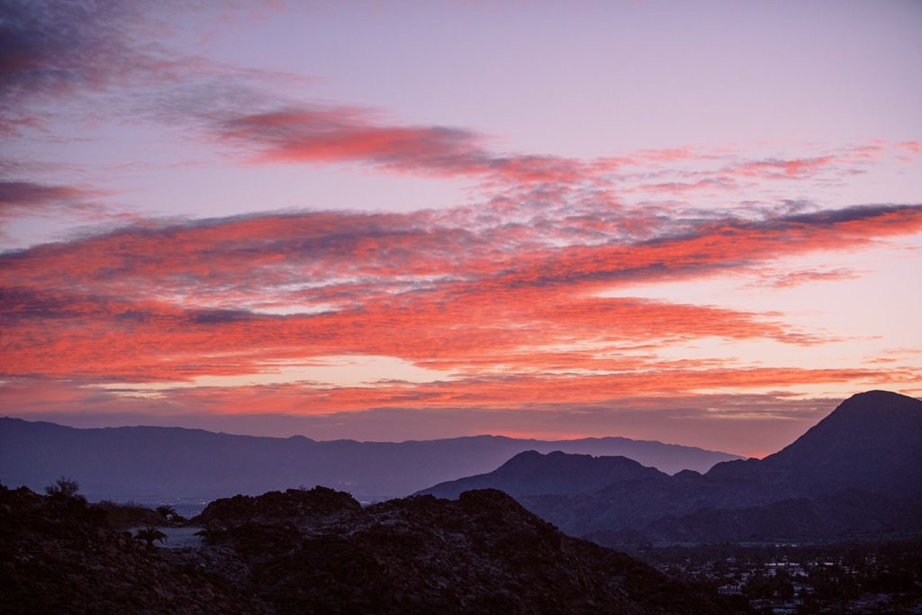 Sunrise at Villa Leche Palm Desert Airbnb by San Luis Obispo Wedding Photographer Austyn Elizabeth Photography