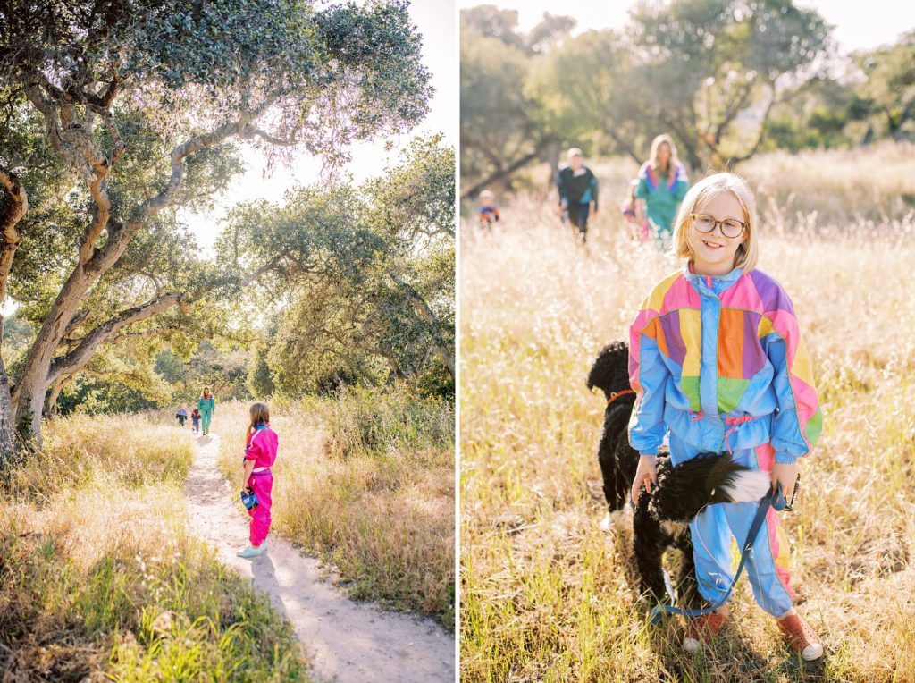 Family in retro windbreakers for family photo shoot with Pismo Beach Family Photographer Austyn Elizabeth Photography