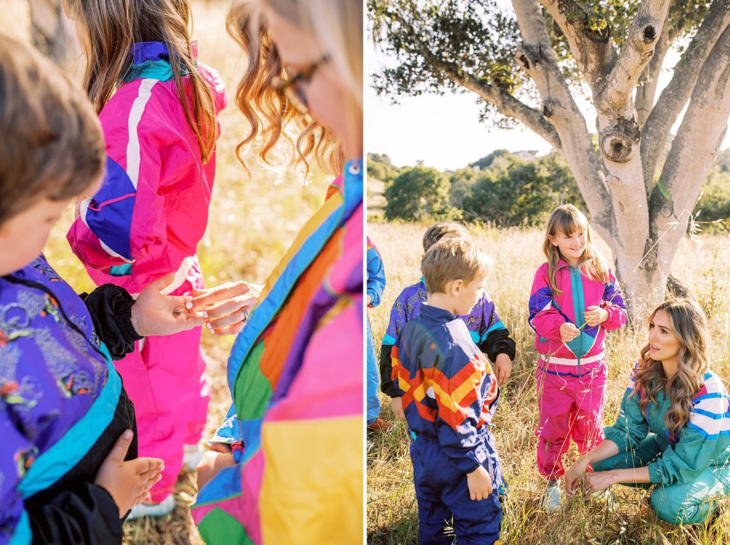 Retro windbreaker family outfit for San Luis Obispo Documentary Family Session with Austyn Elizabeth Photography