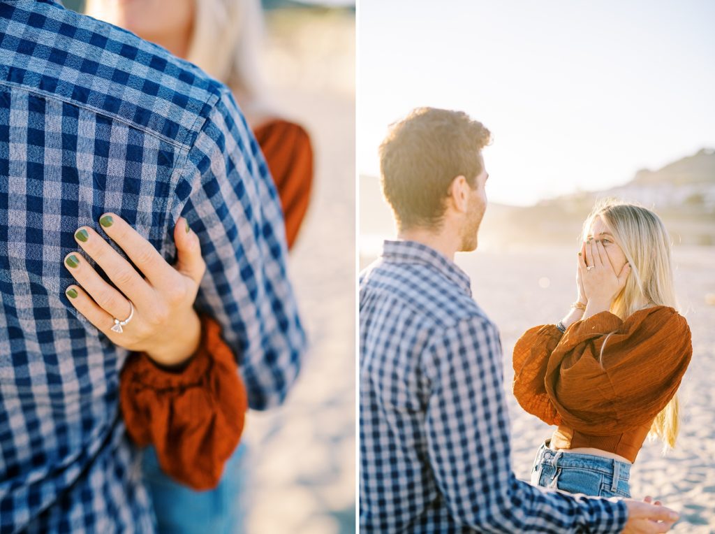 Simple and cute proposal at Avila Beach Proposal by Avila Beach Wedding Photographer Austyn Elizabeth Photography
