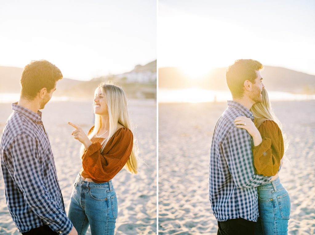 Girlfriend so surprised by Avila Beach Proposal by Pismo Beach Wedding Photographer Austyn Elizabeth Photography
