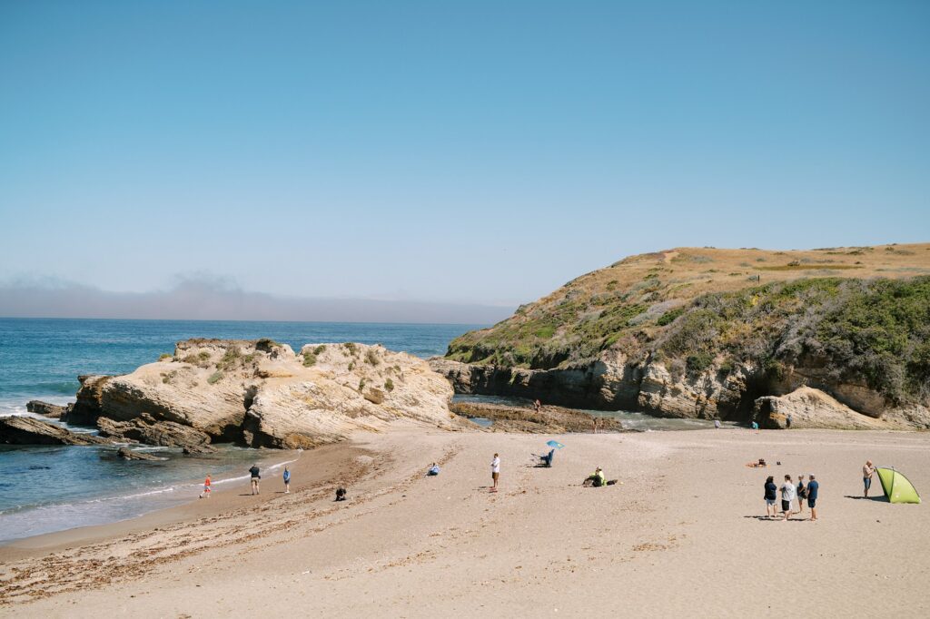 Overlook at surprise proposal at Montana De Oro's Spooners Cove by Pismo beach engagement photographer austyn elizabeth photography
