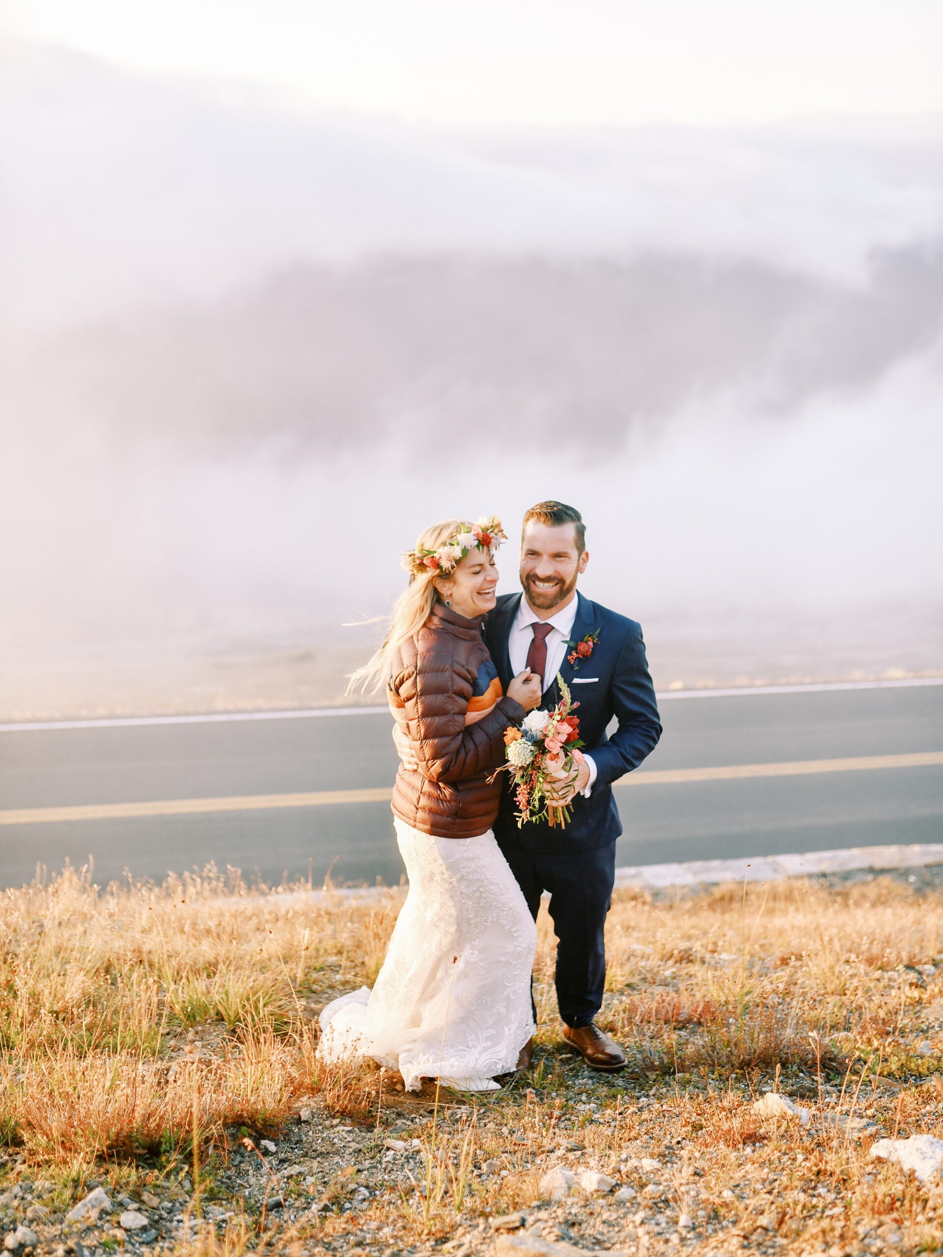 Couple laughing at Destination Rocky Mountain National Forest Wedding by Estes park Wedding Photographer Austyn Elizabeth Photography