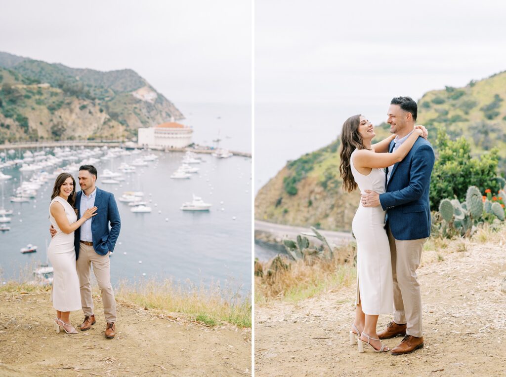 Couple hold each other at Avalon elopement by Catalina island engagement photographer Austyn Elizabeth Photography