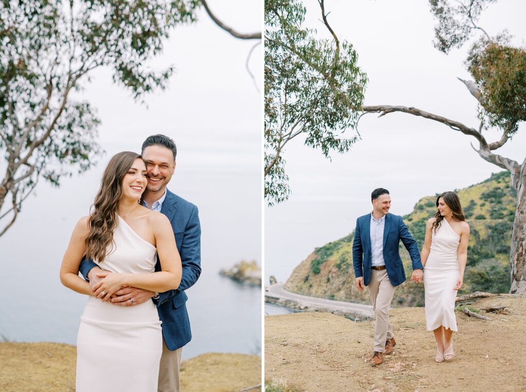 Couple holding each other at Avalon elopement by Catalina island engagement photographer Austyn Elizabeth Photography