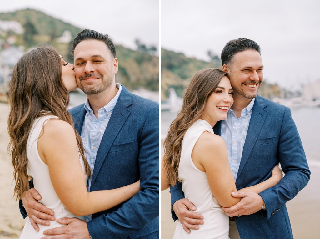 Couple laughing at Catalina island elopement in may by Catalina island elopement photographer Austyn Elizabeth Photography