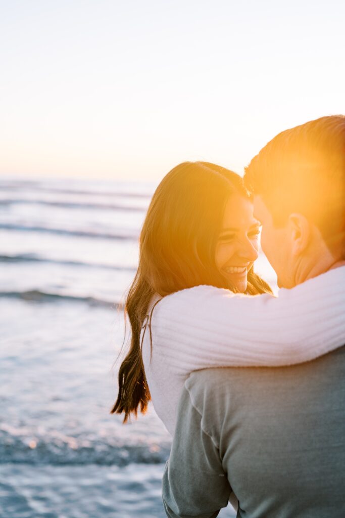 Girl smiles at Pismo Beach Engagement session by Pismo Beach Portrait Photographer Austyn Elizabeth Photography