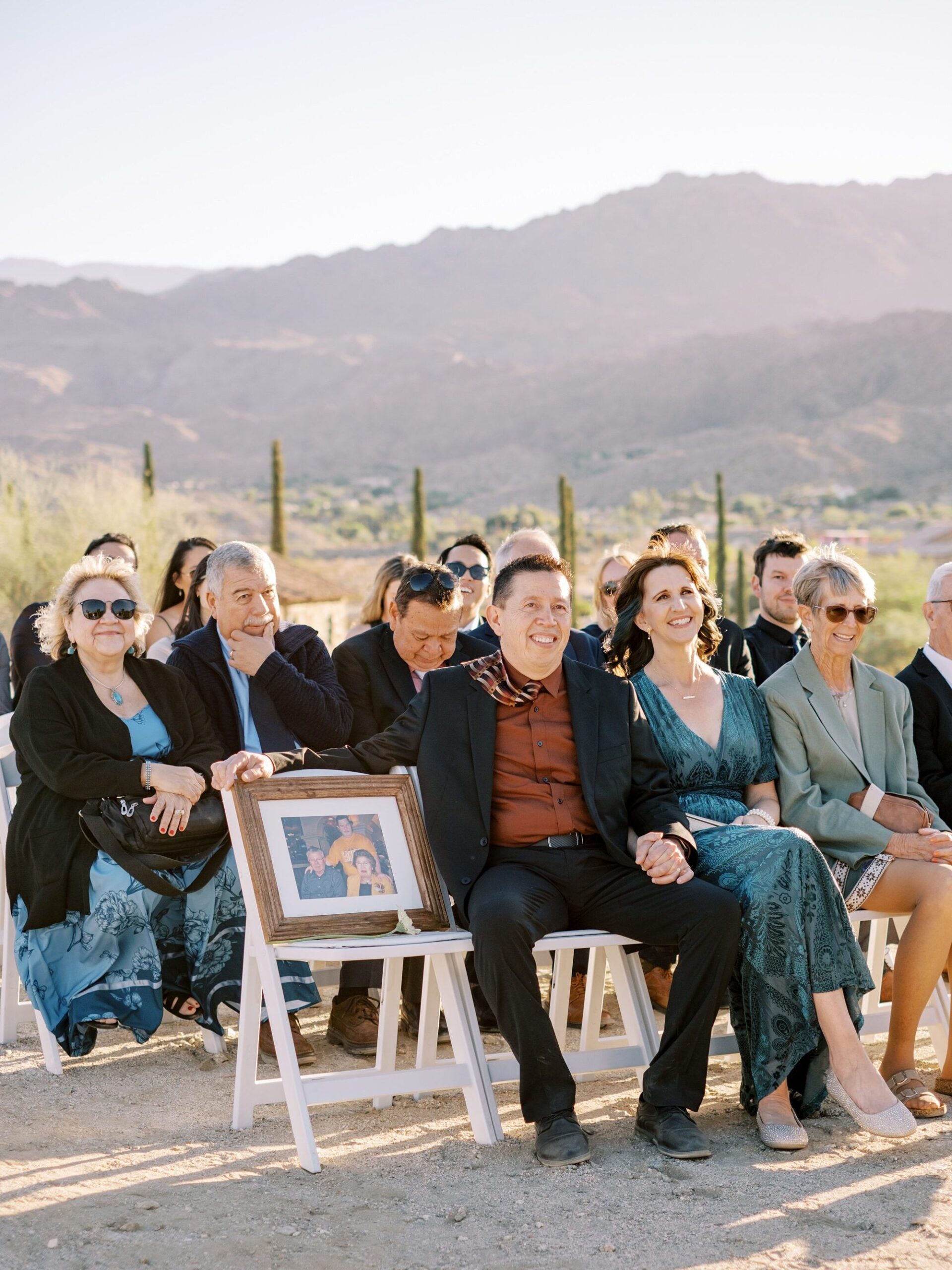Guests look on at Villa Leche wedding by Palm Springs Wedding Photographer Austyn Elizabeth Photography