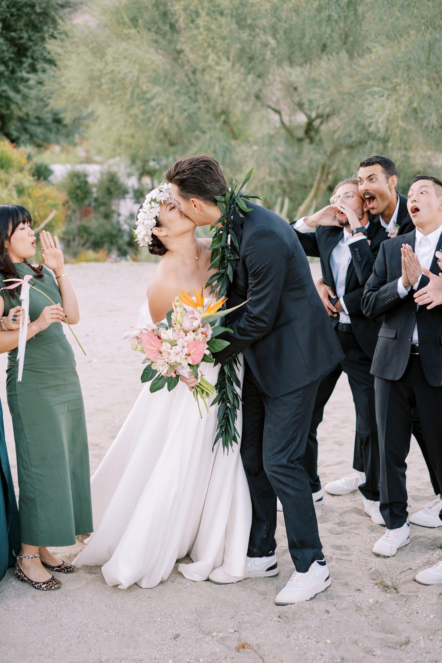 Hawaiian wedding at Villa Leche wedding by Palm Springs Wedding Photographer Austyn Elizabeth Photography