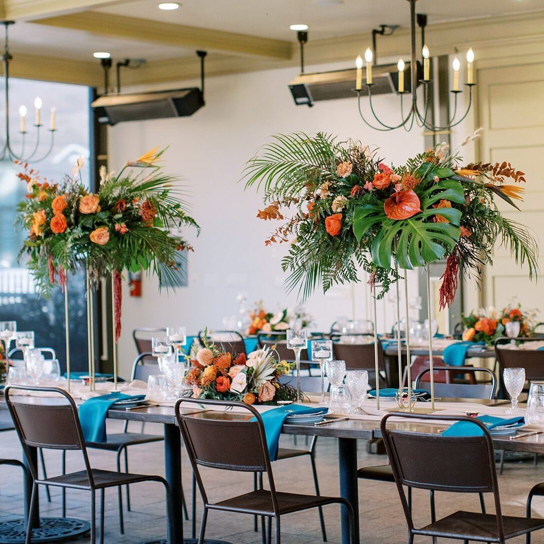 Teal, gold and tropical floral wedding designs by Cayucos Wedding Photographer on Film by Austyn Elizabeth Photography
