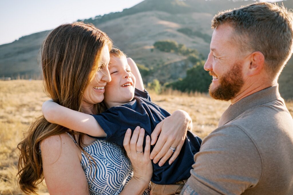 Kids being silly at Johnson Ranch Trail by Pismo Beach Family Photographer Austyn Elizabeth Photography