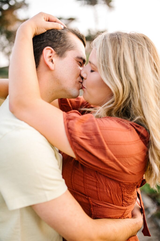 Couple kisses by Pismo Beach Engagement Photographer Austyn Elizabeth Photography
